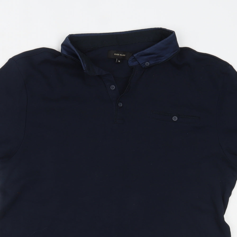 River Island Mens Blue    Polo Size M