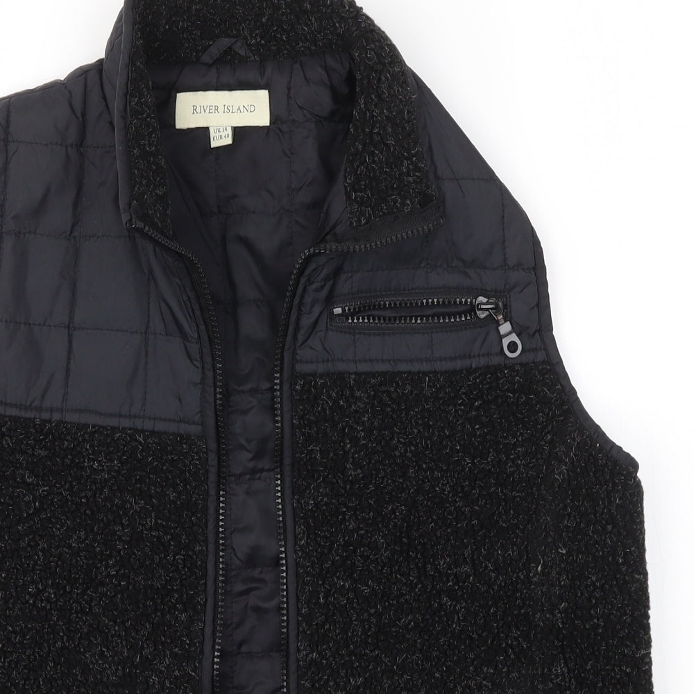 River Island Womens Black   Gilet Jacket Size 14