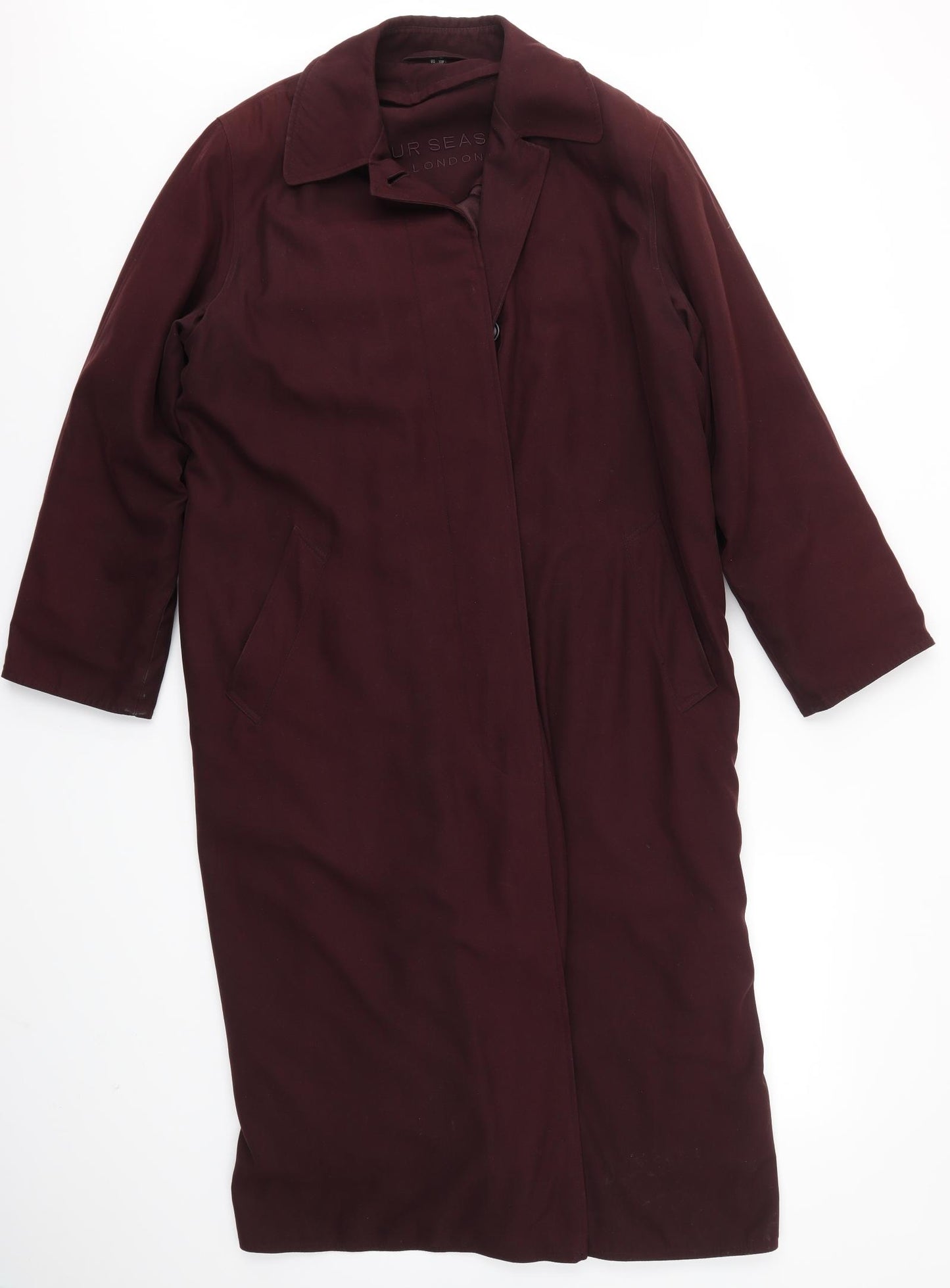 FOUR SEASONS Womens Purple   Overcoat Coat Size 12
