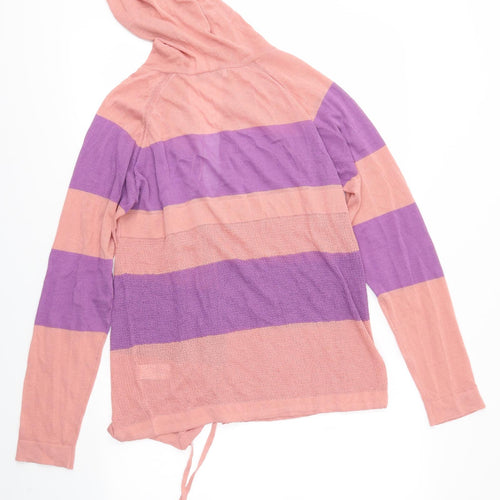 NEXT Womens Pink Striped  Cardigan Jumper Size 10