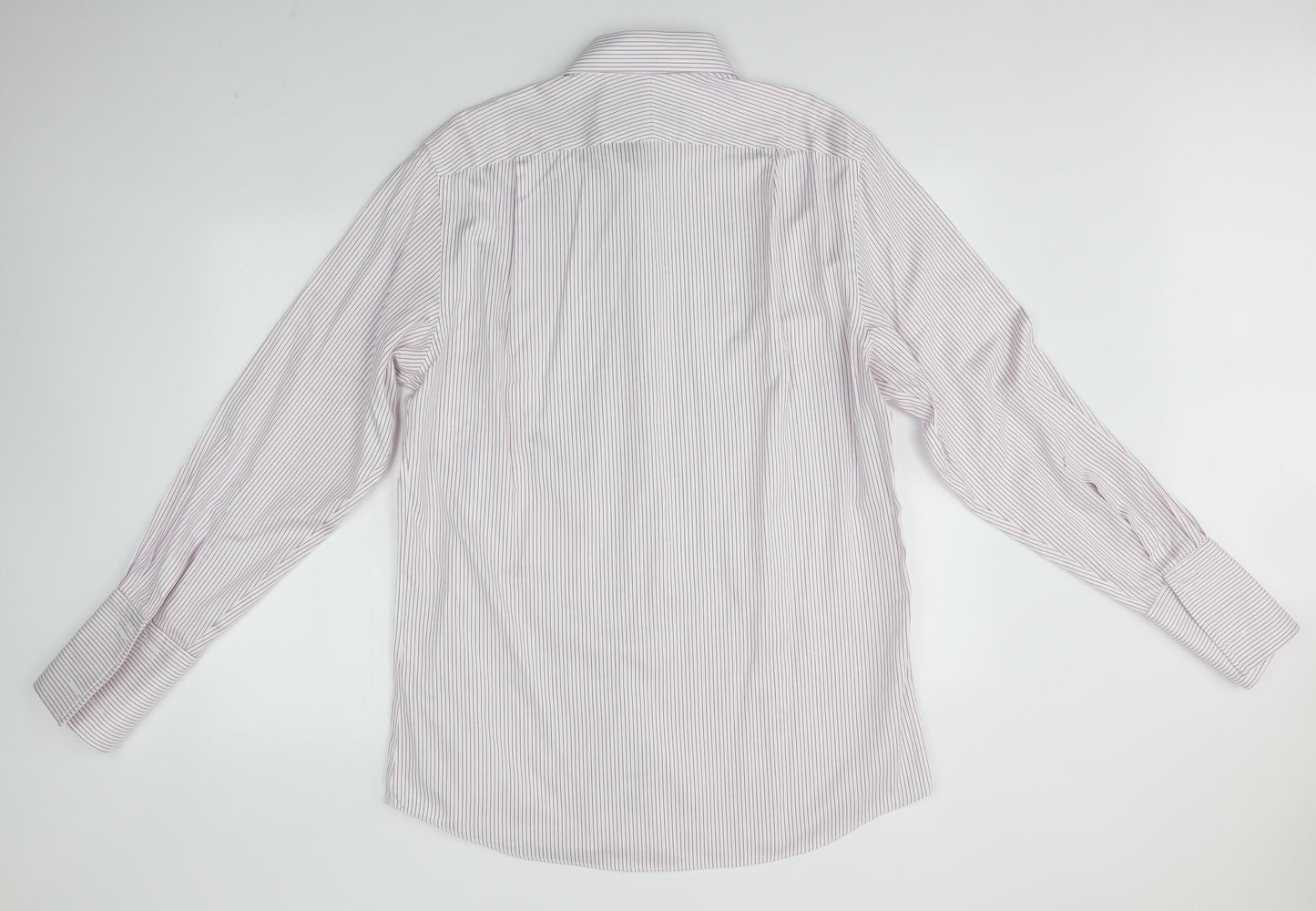Charles Tyrwhitt Mens Pink Striped   Dress Shirt Size 17