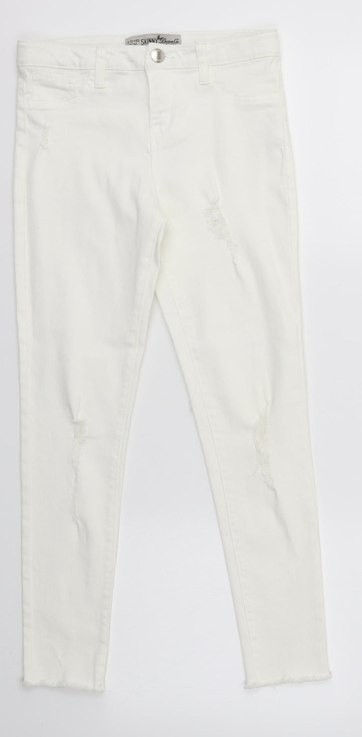Primark Girls Ivory   Skinny Jeans Size 9 Years