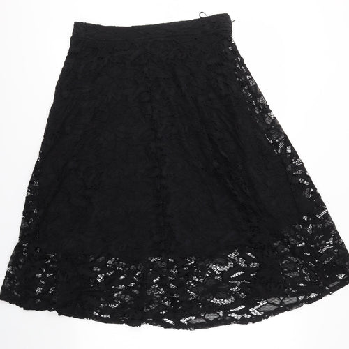 Envy Womens Black  Lace A-Line Skirt Size 12