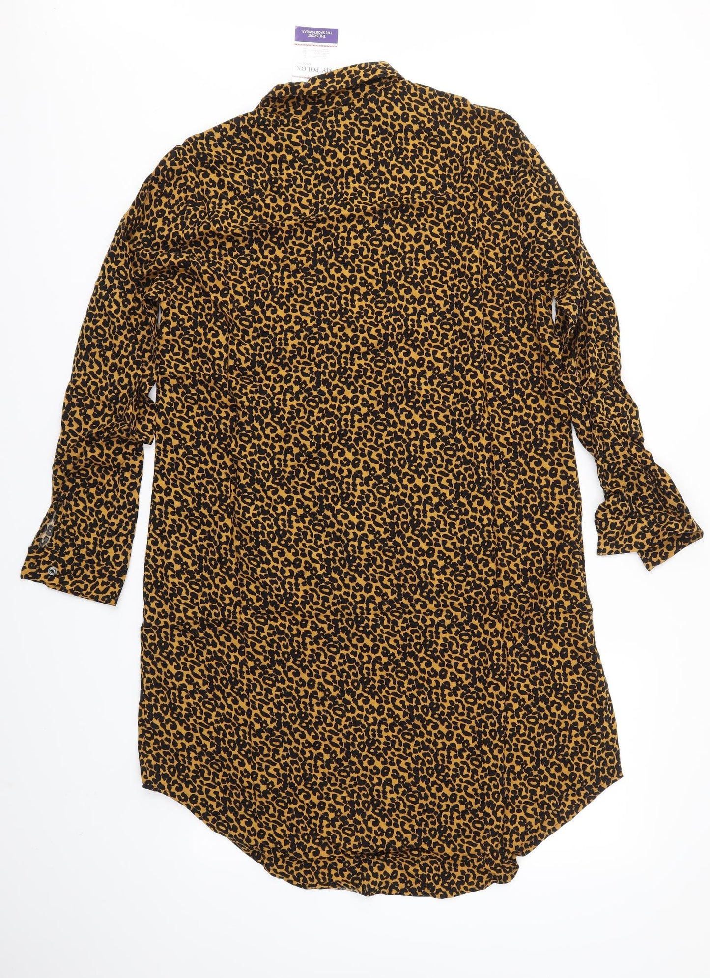 MY. POLOX Womens Brown Animal Print  Shirt Dress  Size XL