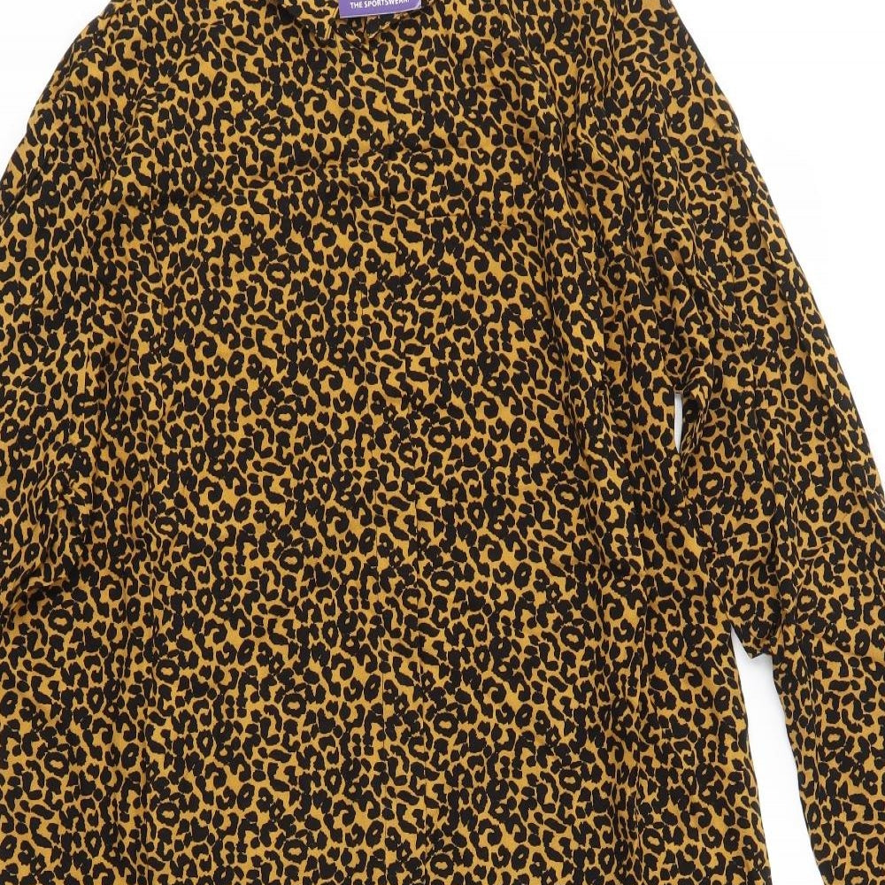 MY. POLOX Womens Brown Animal Print  Shirt Dress  Size XL