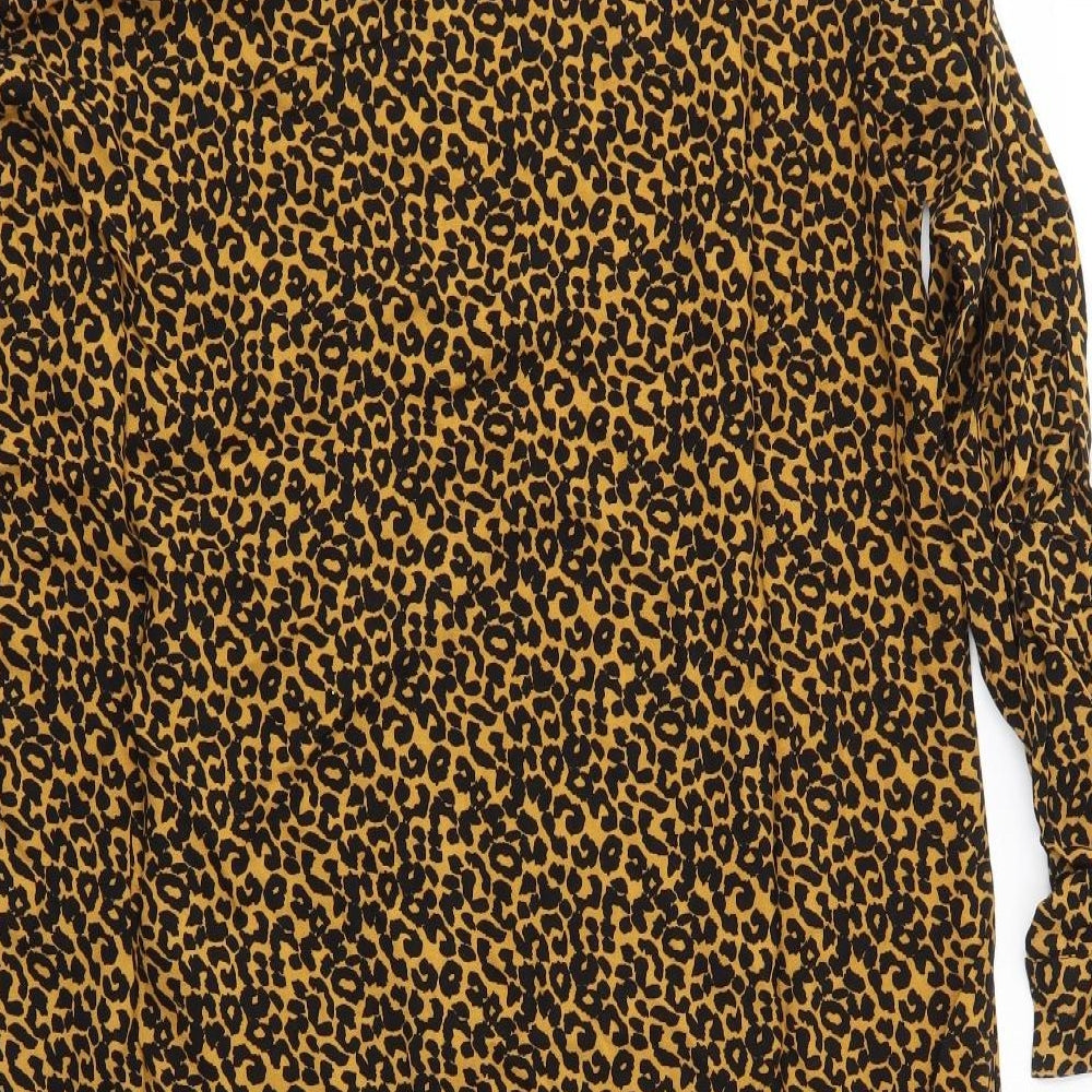MY. POLOX Womens Brown Animal Print  Shirt Dress  Size XL