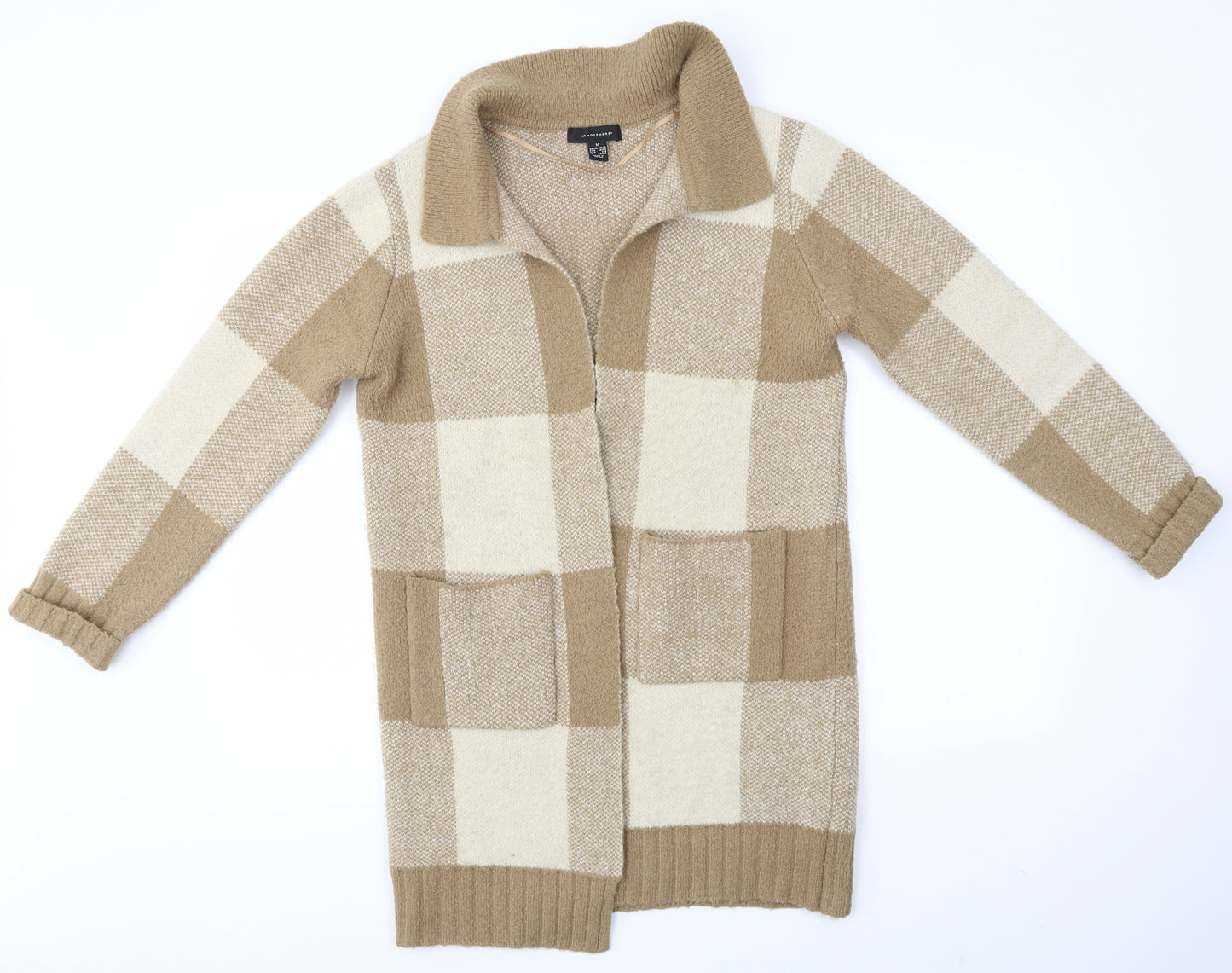 Primark Womens Brown Check  Cardigan Jumper Size M