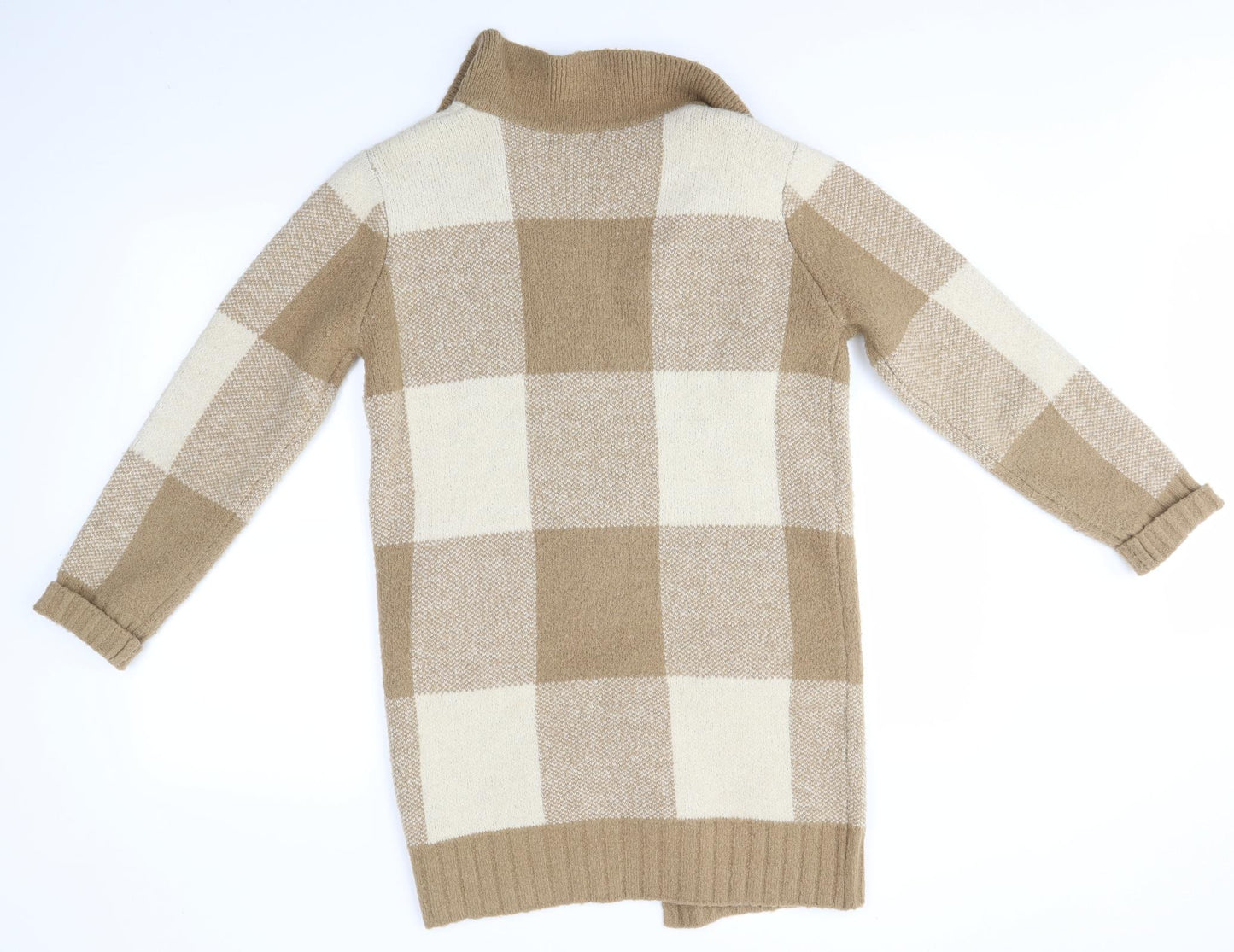 Primark Womens Brown Check  Cardigan Jumper Size M