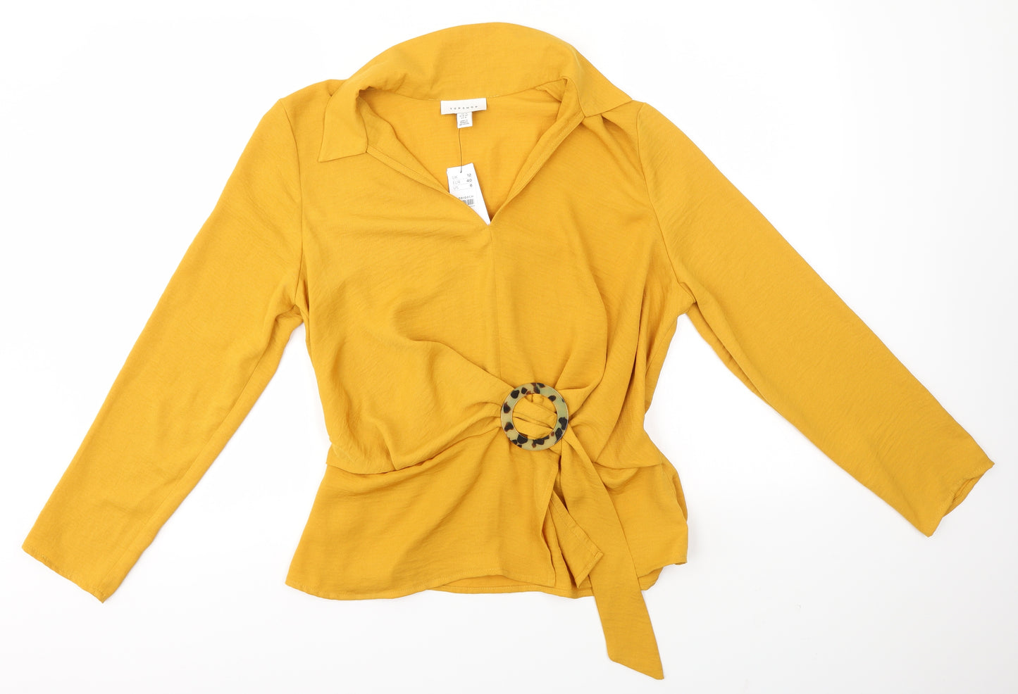 Topshop Womens Yellow   Basic Blouse Size 12