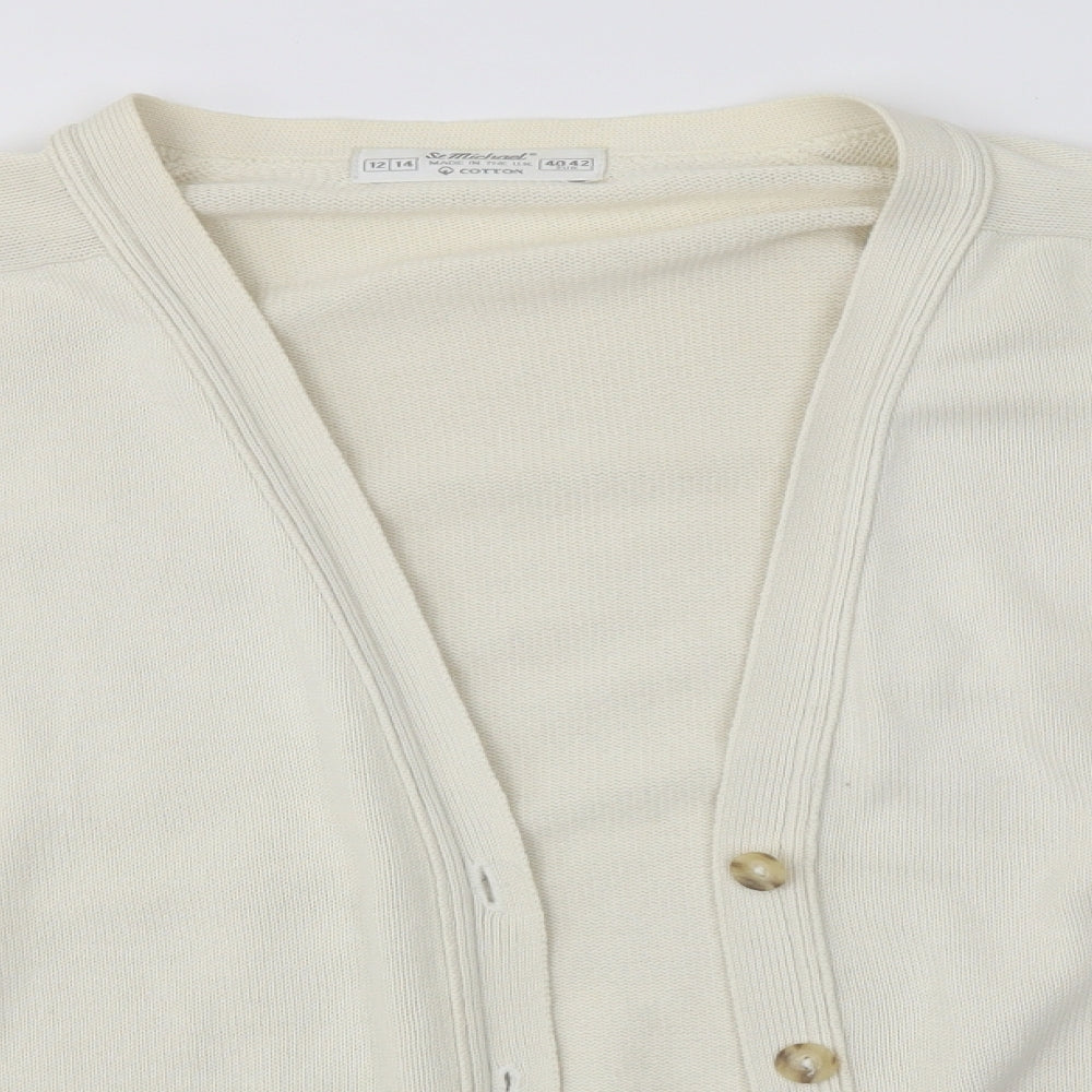 M&S Womens Ivory   Cardigan Jumper Size 12