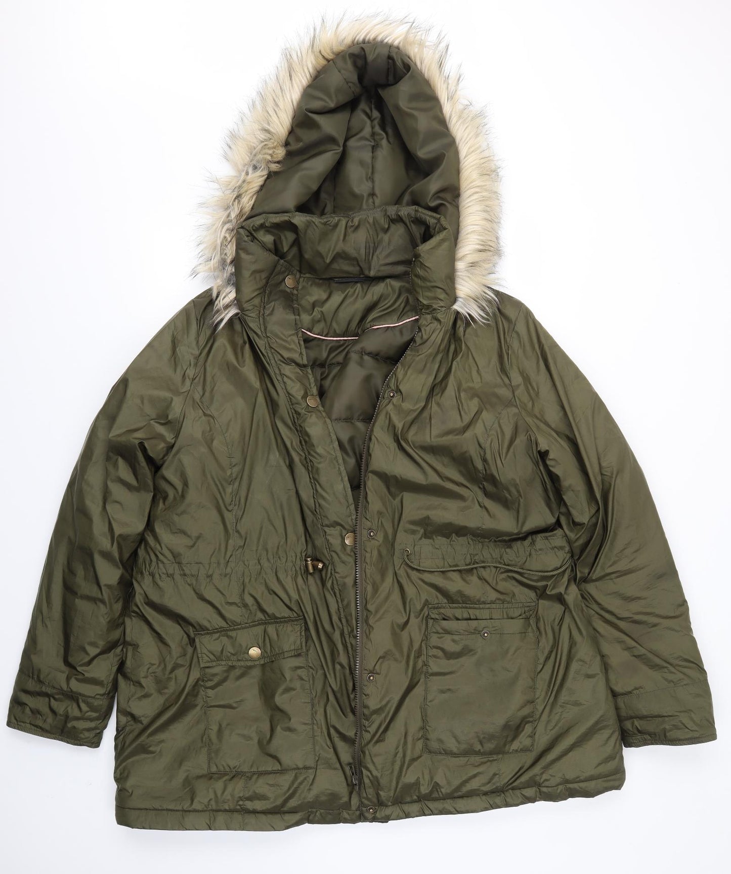 NEXT Womens Green   Overcoat Coat Size 22