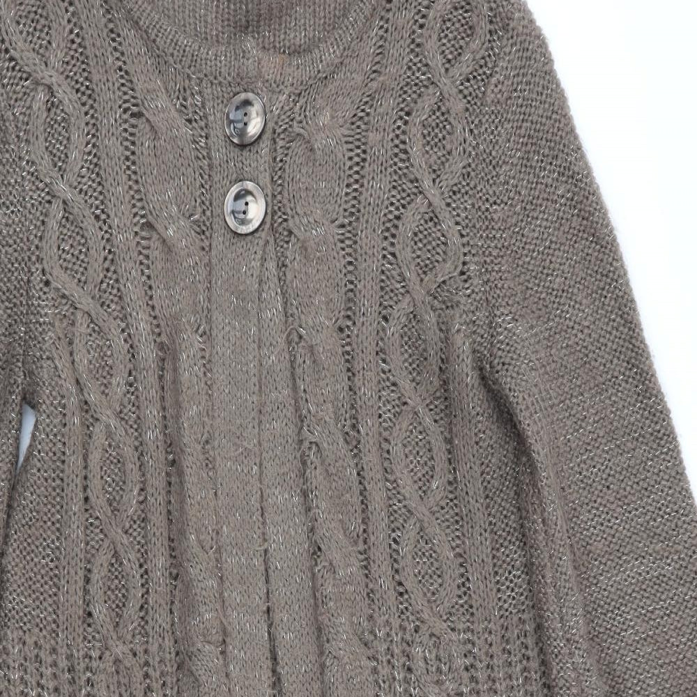 George Womens Brown   Cardigan Jumper Size 12  - Subtle shimmer effect - Longline