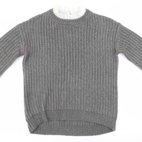 Matalan Womens Grey   Pullover Jumper Size S  - Faux Collar