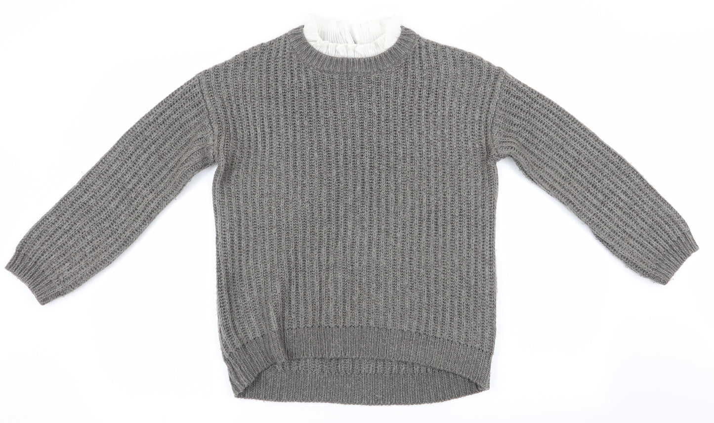 Matalan Womens Grey   Pullover Jumper Size S  - Faux Collar