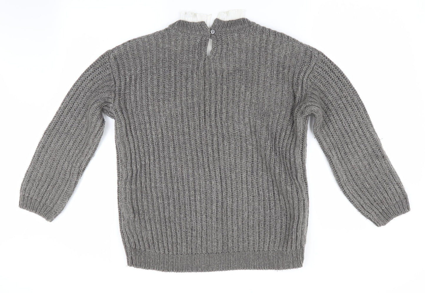 Matalan Womens Grey   Pullover Jumper Size S  - Faux Collar