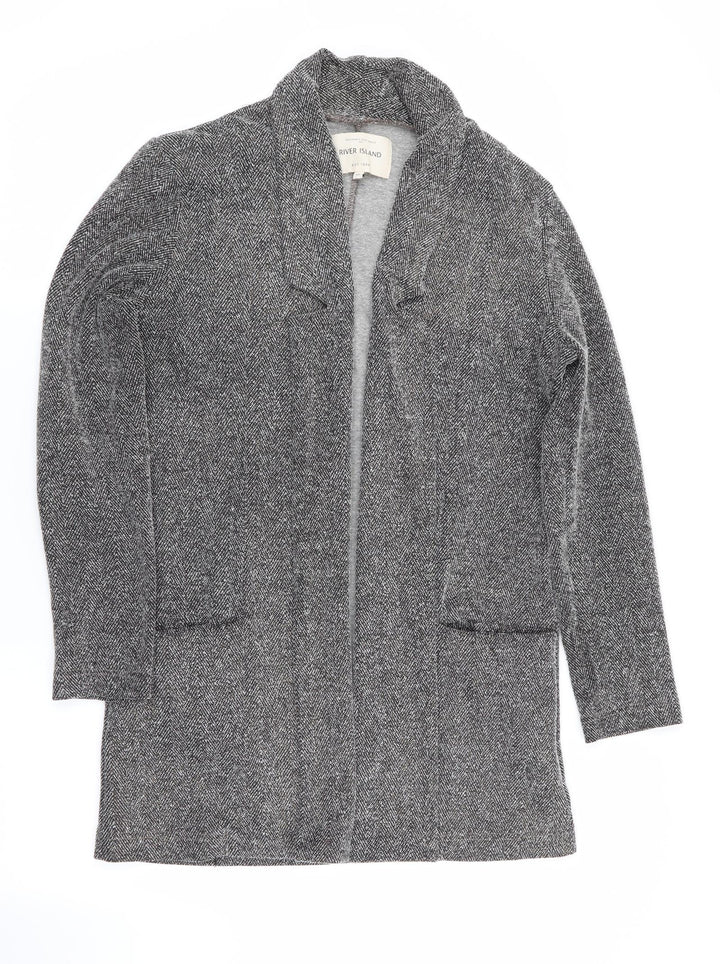 River Island Womens Grey Herringbone  Jacket  Size 10  - Subtle shimmer effect - Longline