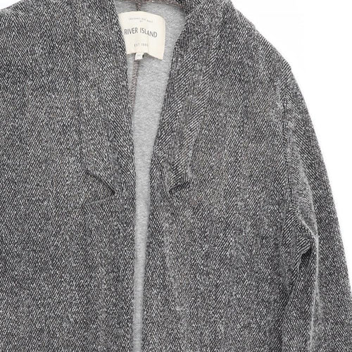 River Island Womens Grey Herringbone  Jacket  Size 10  - Subtle shimmer effect - Longline