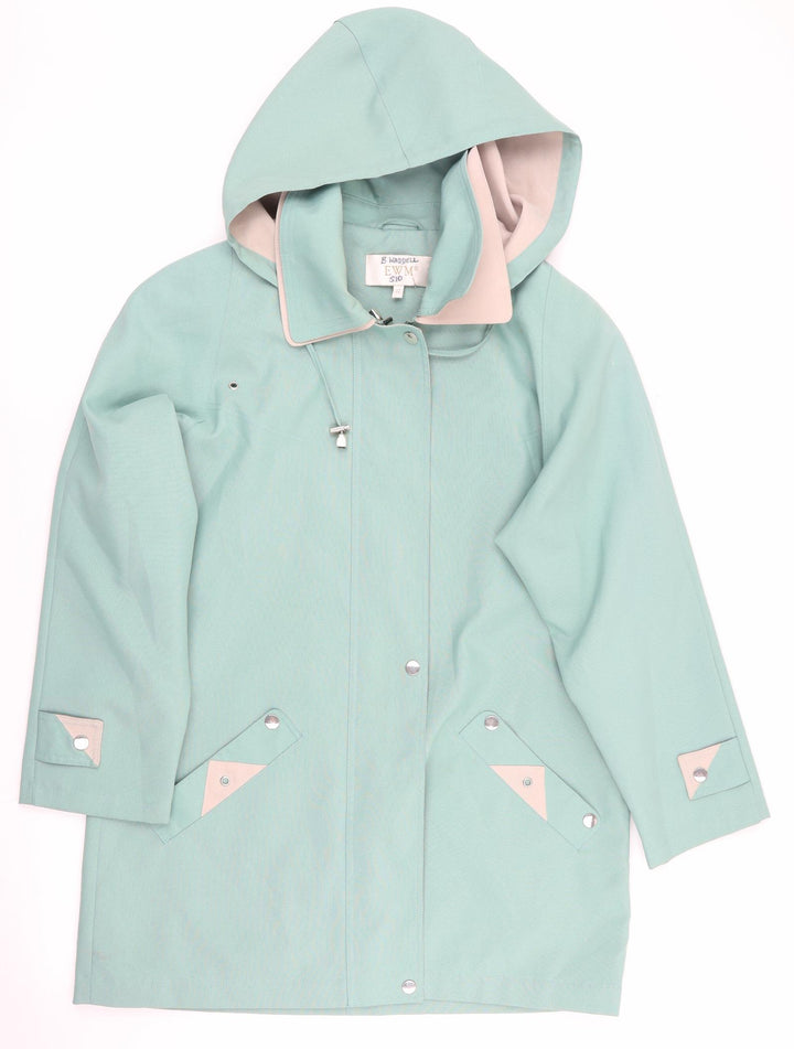 EWM Womens Green Parka Coat Size 12