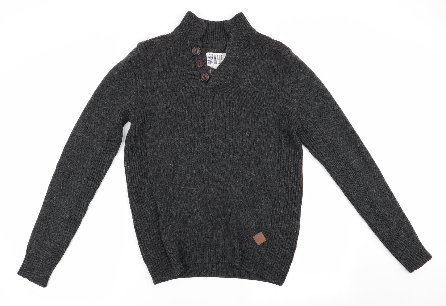 Trait Mens Grey   Pullover Jumper Size S