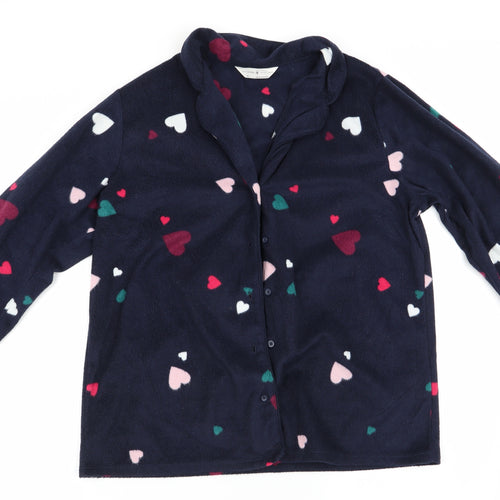 day dreams & duvet days Womens Blue Geometric   Pyjama Top Size M  - Heart Print