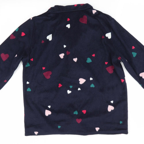 day dreams & duvet days Womens Blue Geometric   Pyjama Top Size M  - Heart Print
