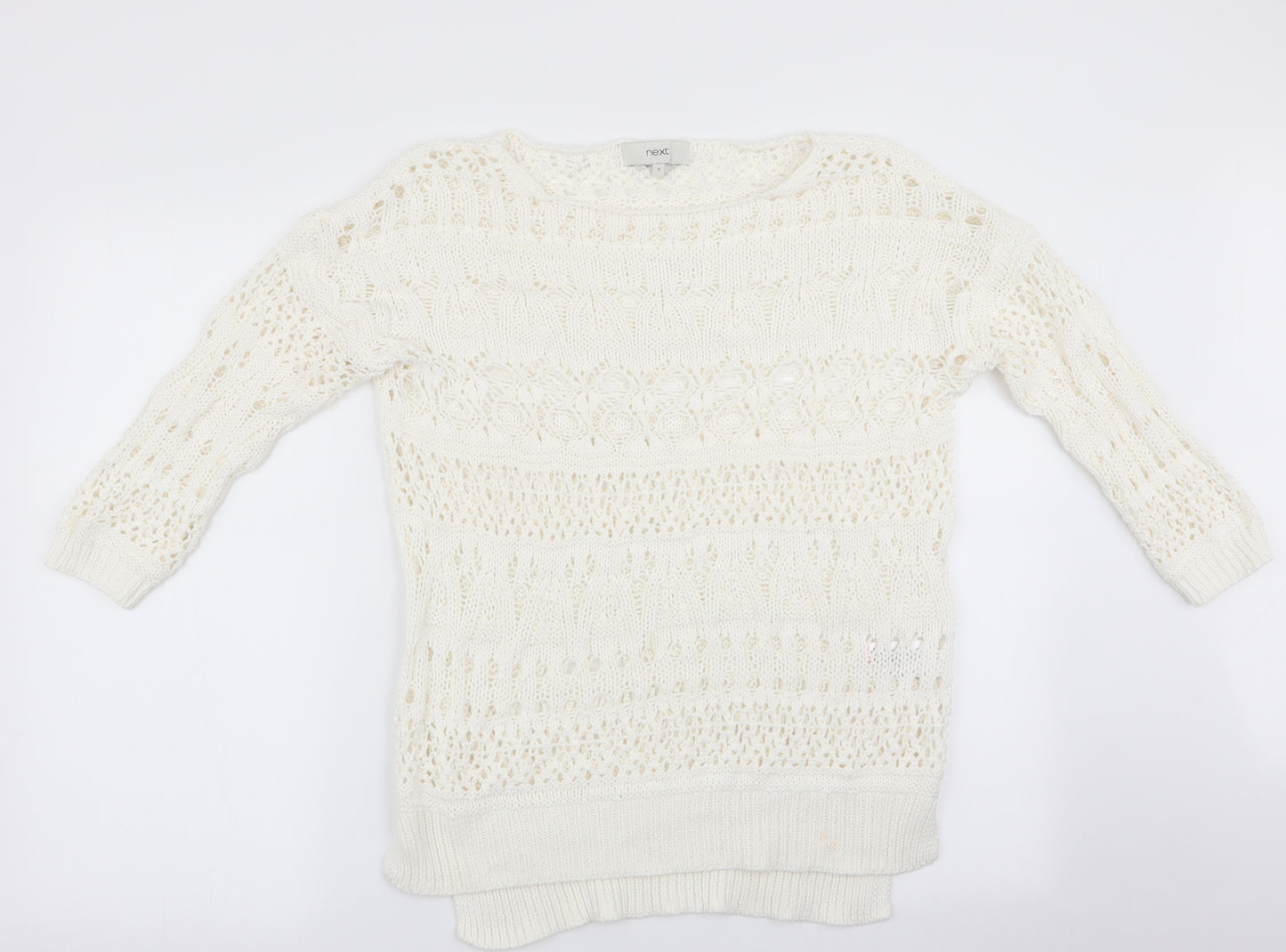 NEXT Womens Ivory   Pullover Jumper Size S  - Open Knit