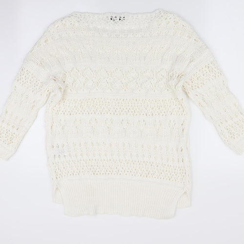 NEXT Womens Ivory   Pullover Jumper Size S  - Open Knit
