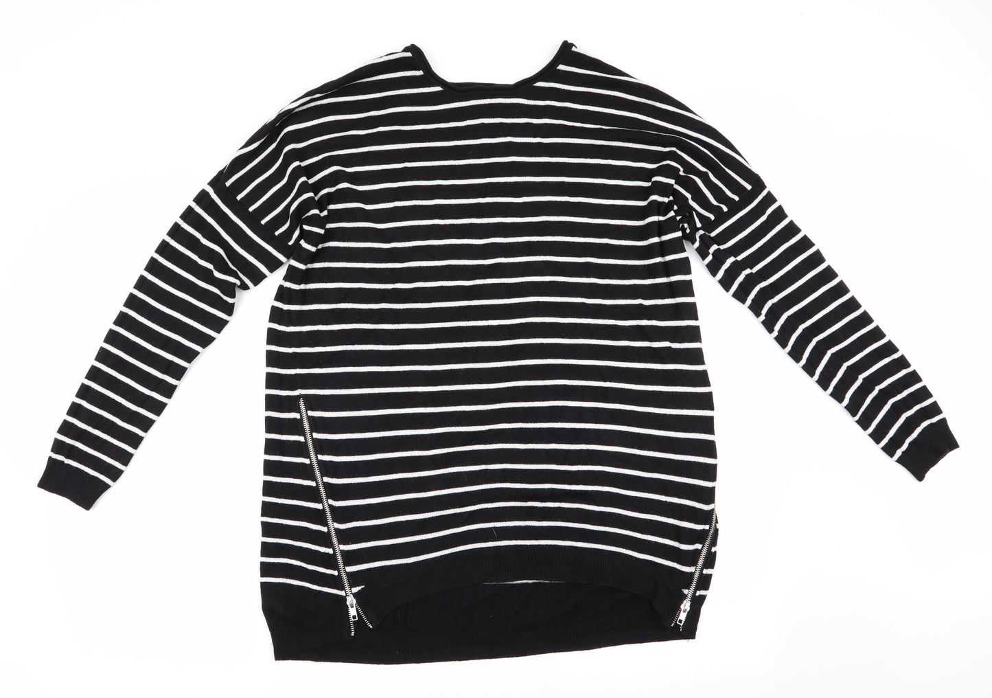 Atmosphere Womens Black Striped  Pullover Jumper Size L