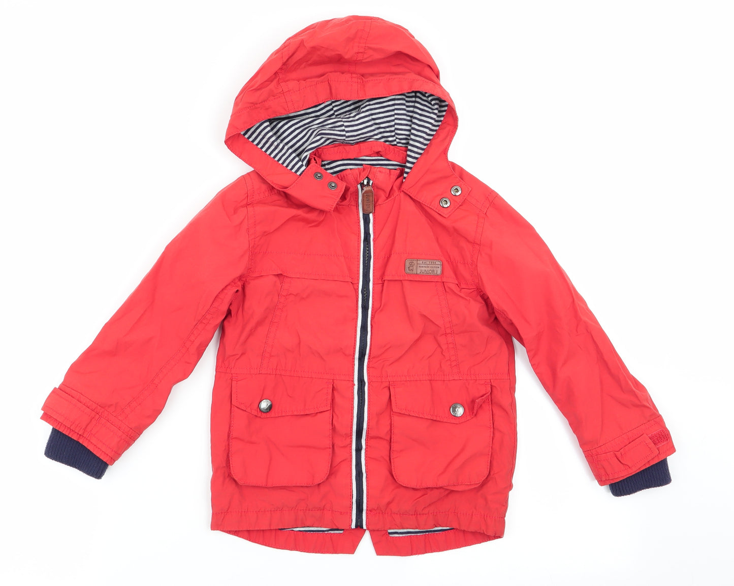 Junior J Boys Orange   Anorak Coat Size 2-3 Years