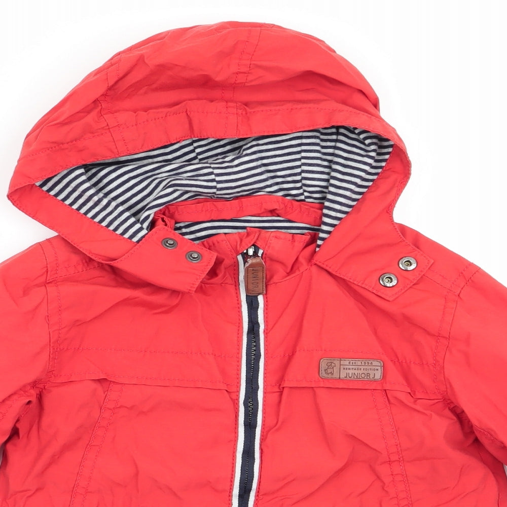 Junior J Boys Orange   Anorak Coat Size 2-3 Years