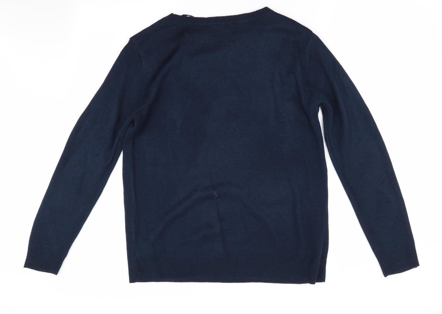 Primark Womens Blue Animal Print  Pullover Jumper Size M  - Christmas jumper Robin