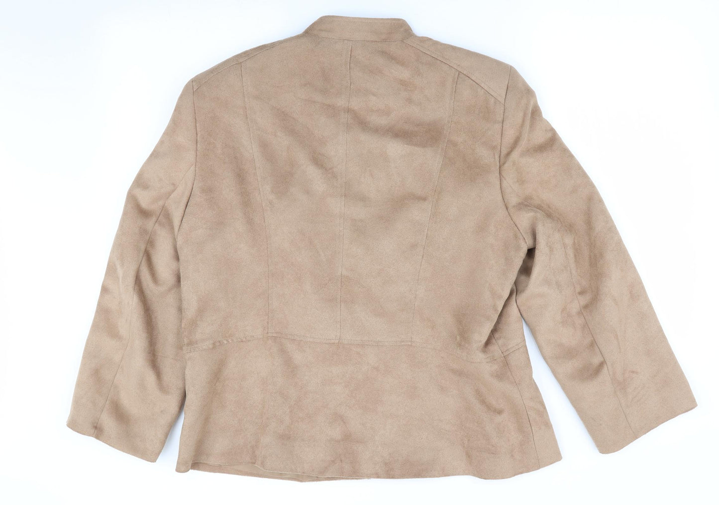 Preworn Womens Beige   Jacket  Size 16  - Suede Effect