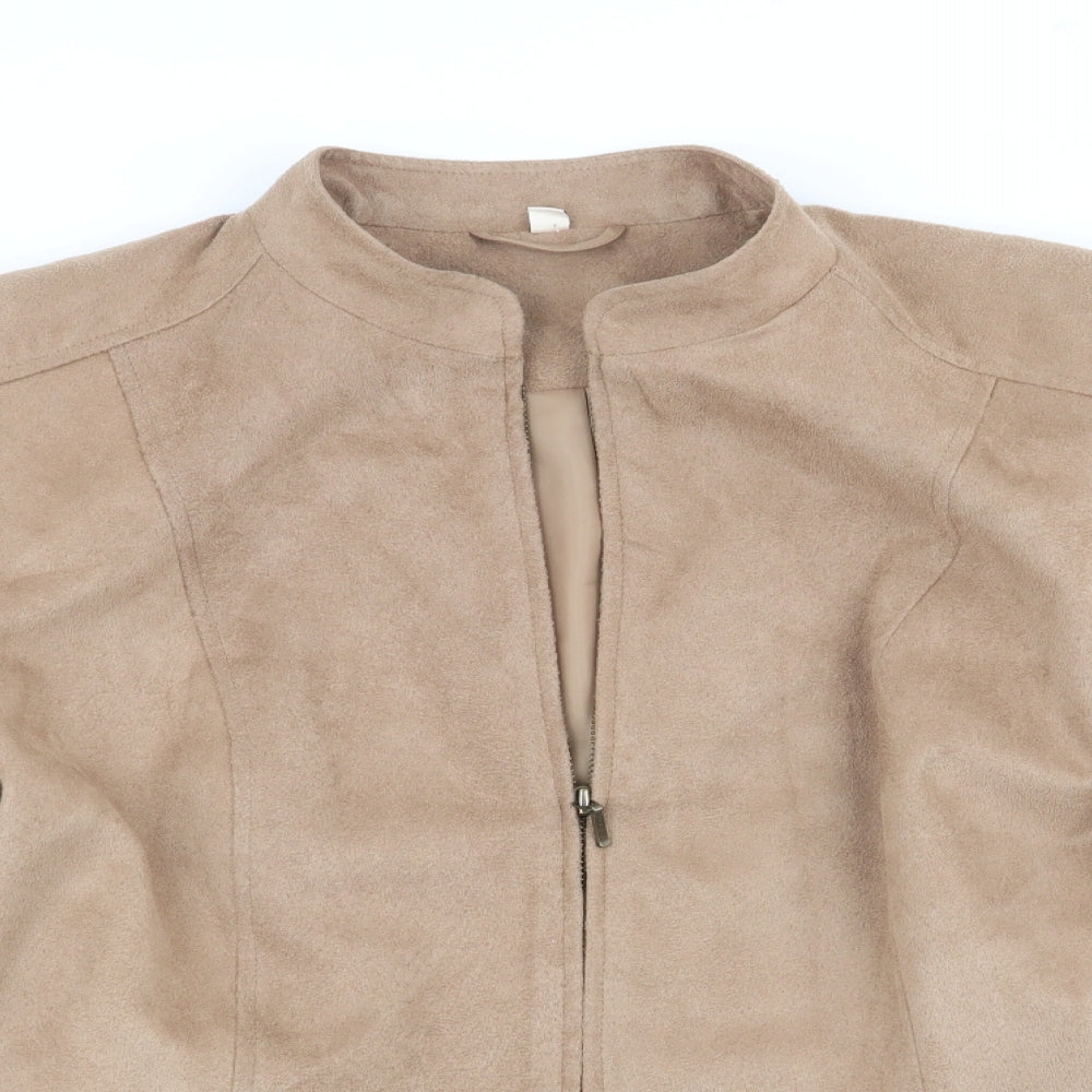 Preworn Womens Beige   Jacket  Size 16  - Suede Effect
