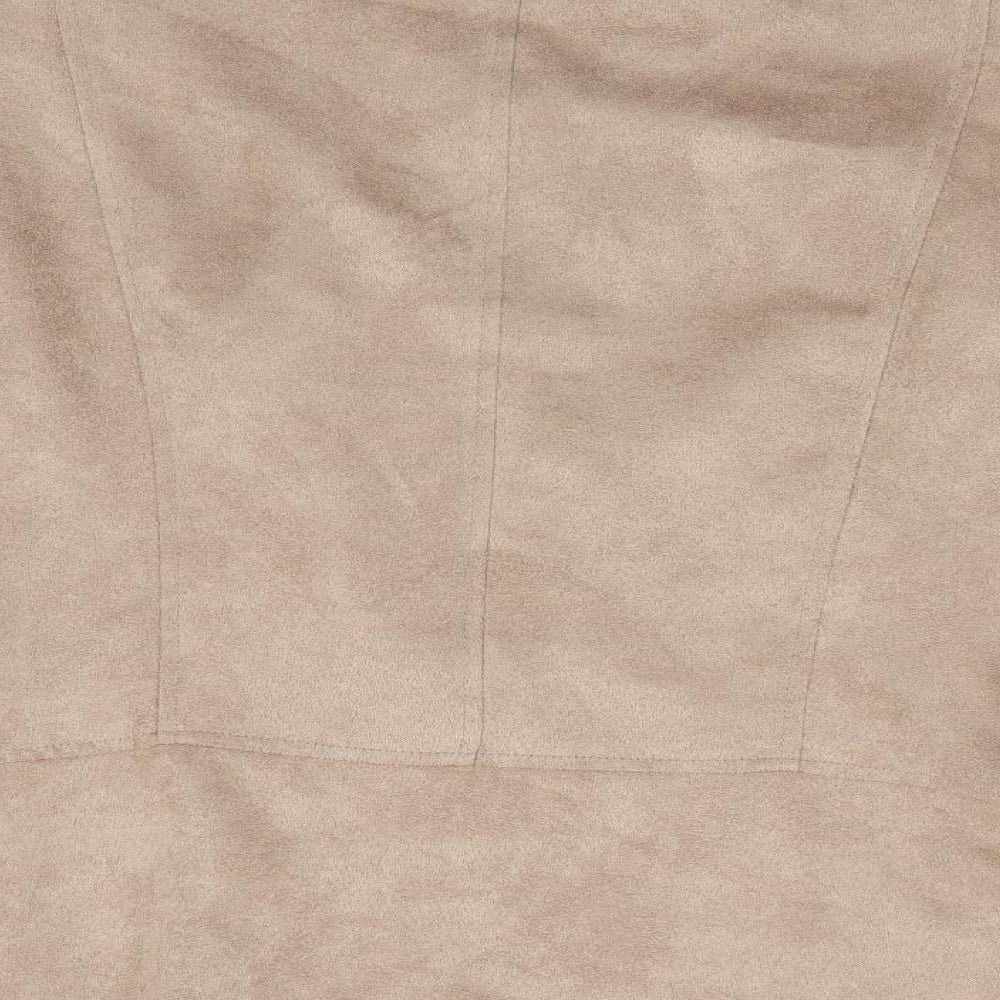 Preworn Womens Beige   Jacket  Size 16  - Suede Effect