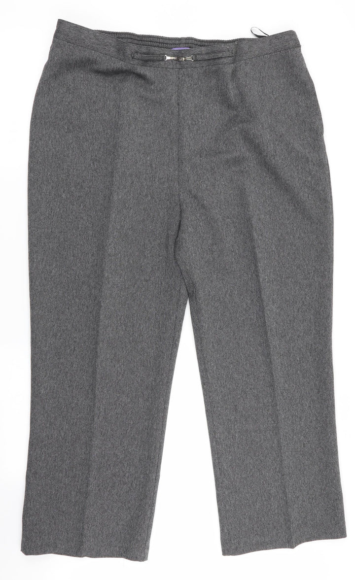 Autonomy Womens Grey Herringbone Trousers Size 20 L26.5 in - Back Elastication