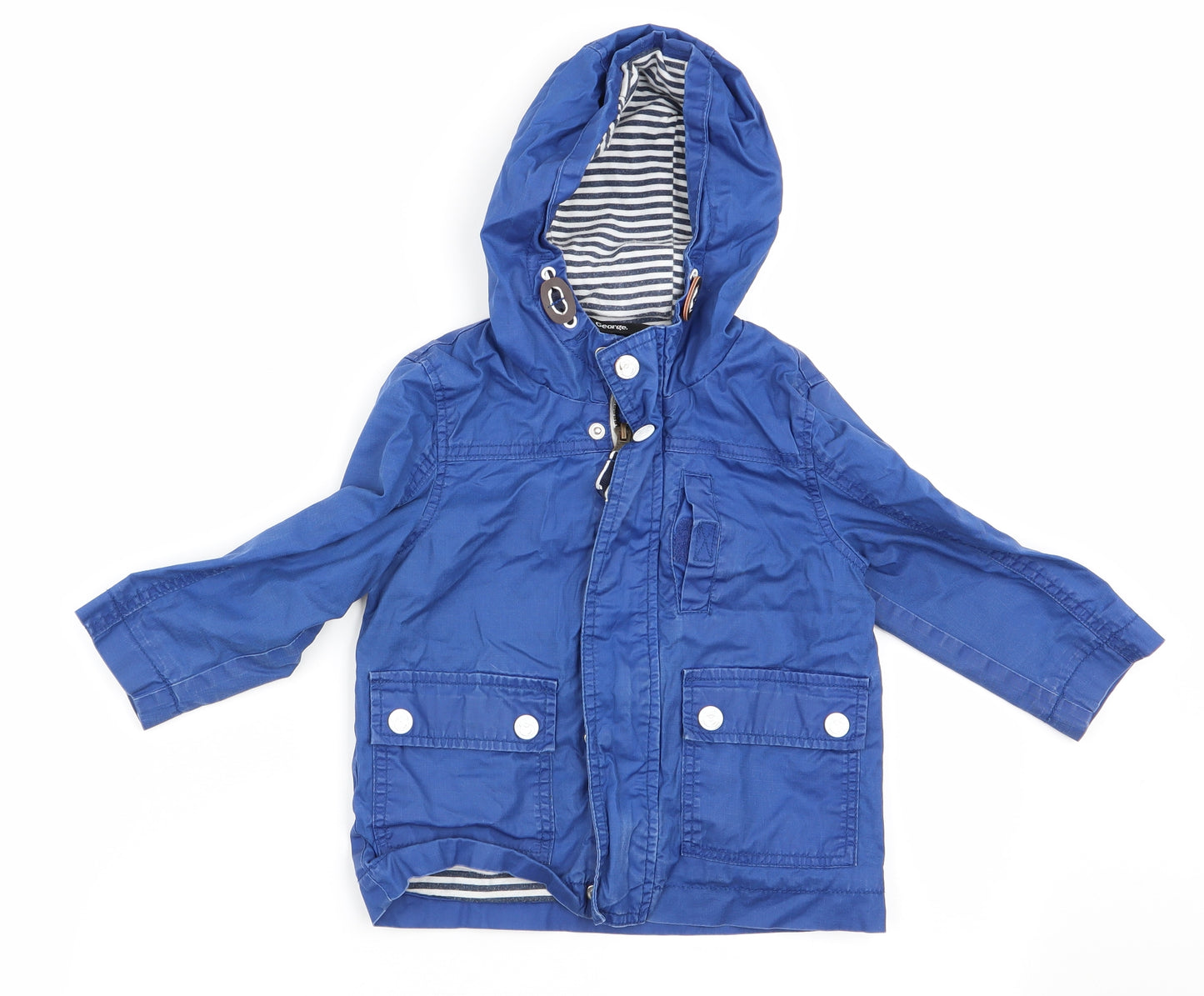George Boys Blue   Anorak Coat Size 18-24 Months