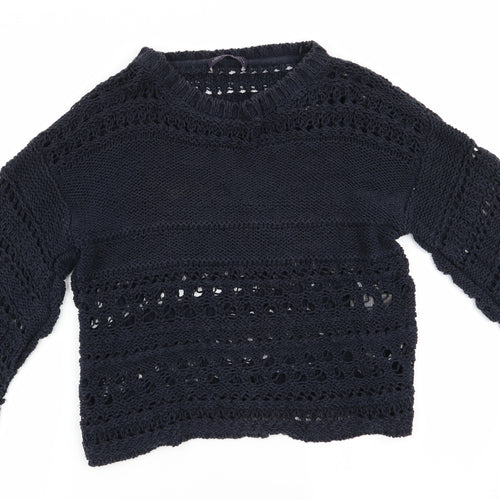 Marks and Spencer Womens Blue   Pullover Jumper Size M  - Open Knit