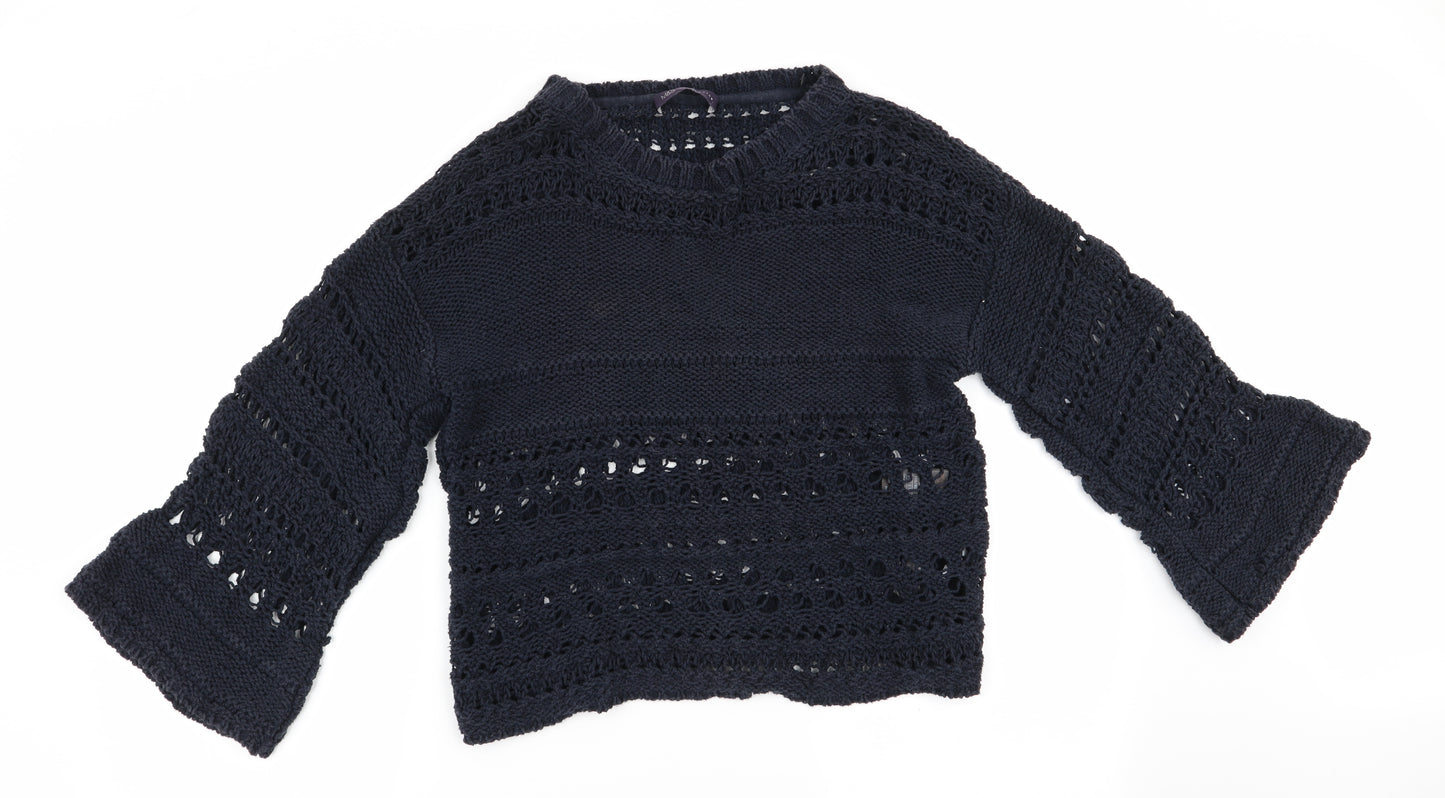 Marks and Spencer Womens Blue   Pullover Jumper Size M  - Open Knit