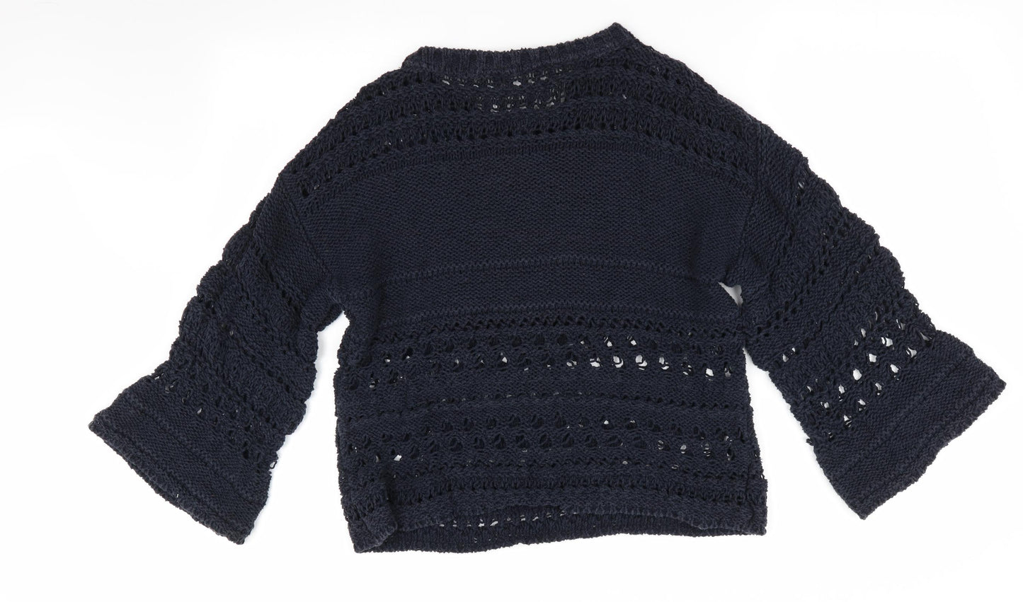 Marks and Spencer Womens Blue   Pullover Jumper Size M  - Open Knit
