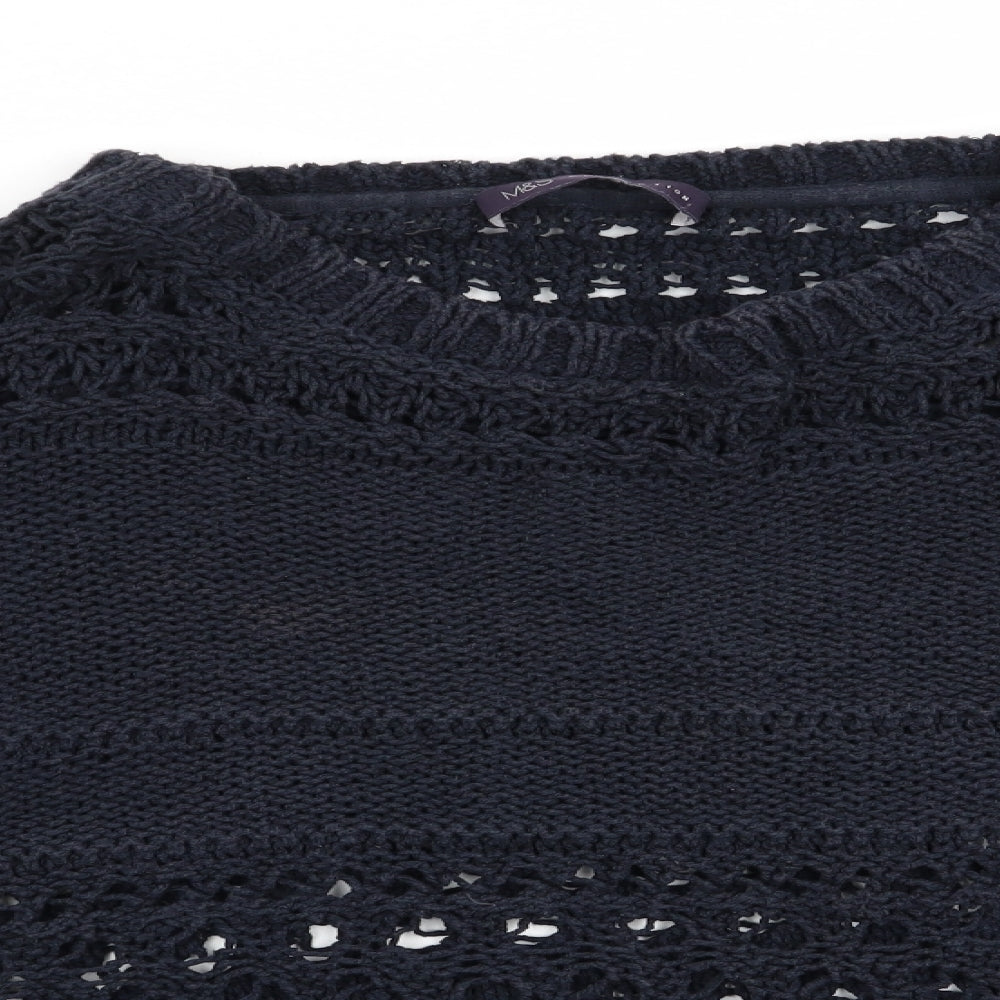 Marks and Spencer Womens Blue   Pullover Jumper Size M  - Open Knit