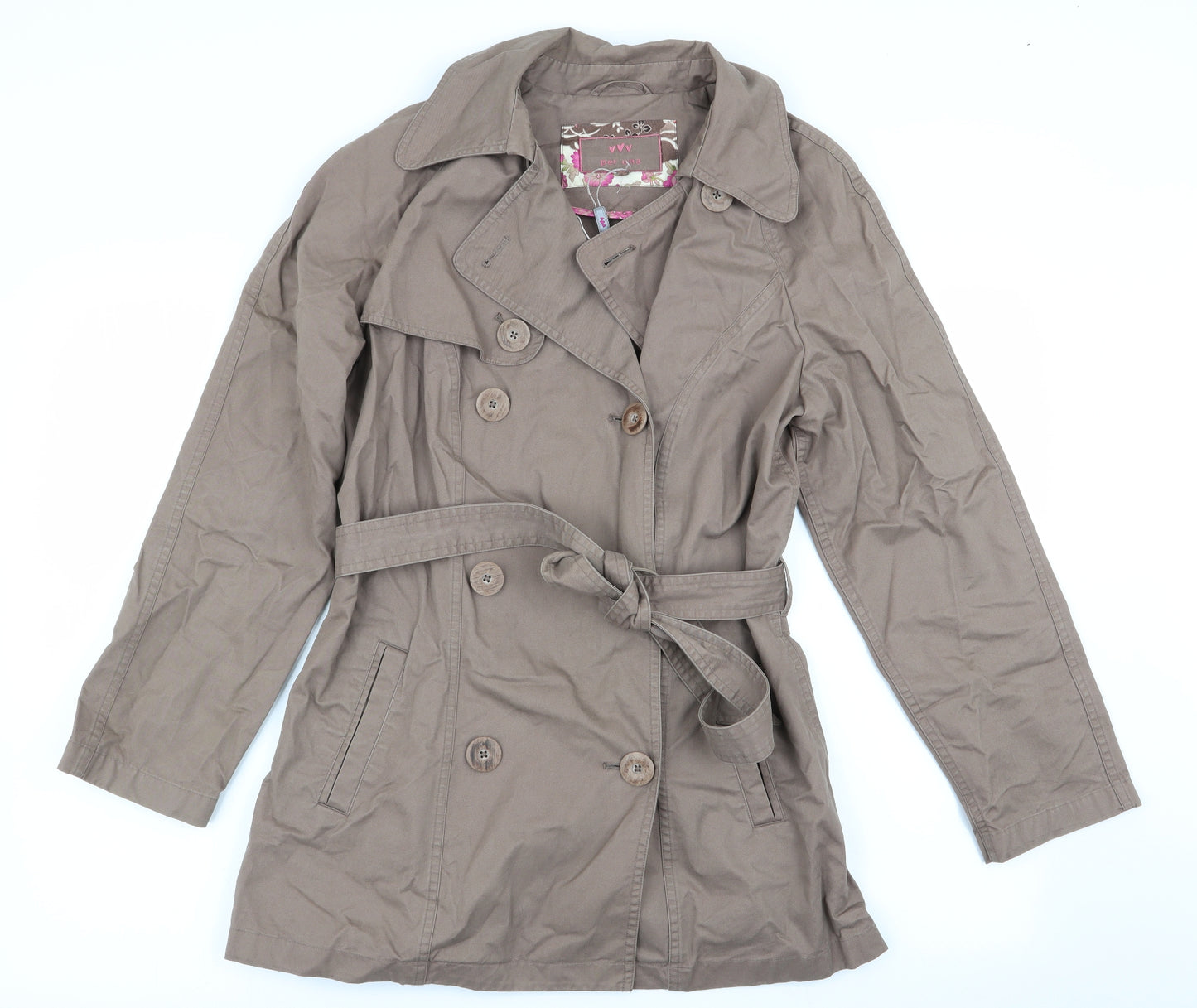 Per Una Womens Brown   Trench Coat Coat Size 14