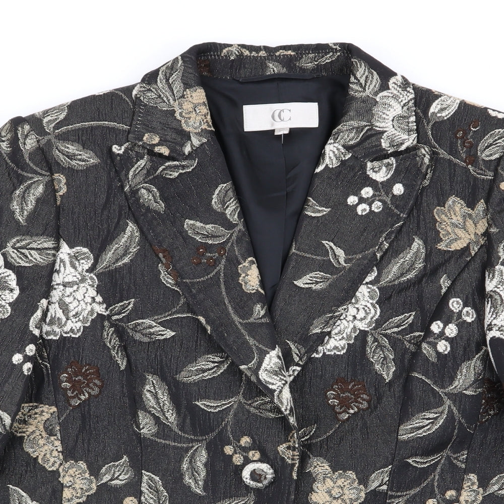 CC Womens Green Floral  Jacket  Size 12  - Subtle shimmer effect