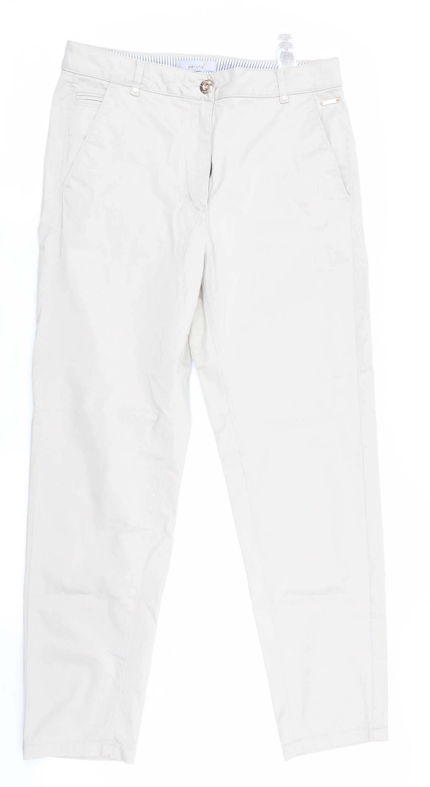 Per Una Womens Beige   Chino Trousers Size 10 L29 in