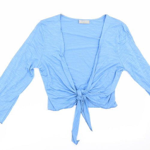 Per Una Womens Blue   Shrug Jumper Size 14  - Tie Front Detail