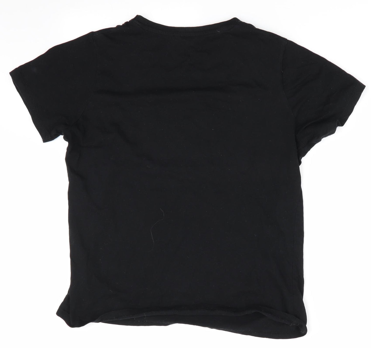 New Look Womens Black   Basic T-Shirt Size 10  - Lip Art Print