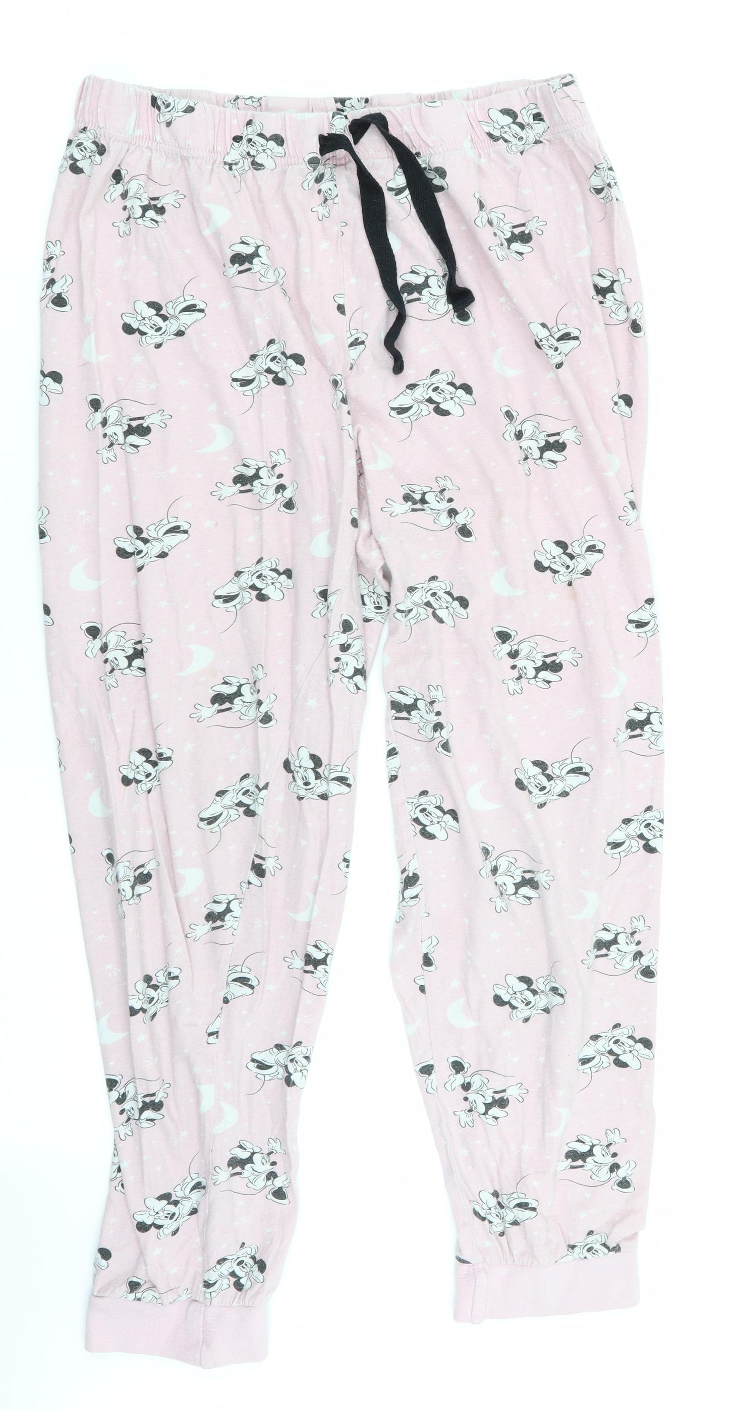 Primark Womens Pink Animal Print   Pyjama Pants Size M  - Minnie Mouse Print