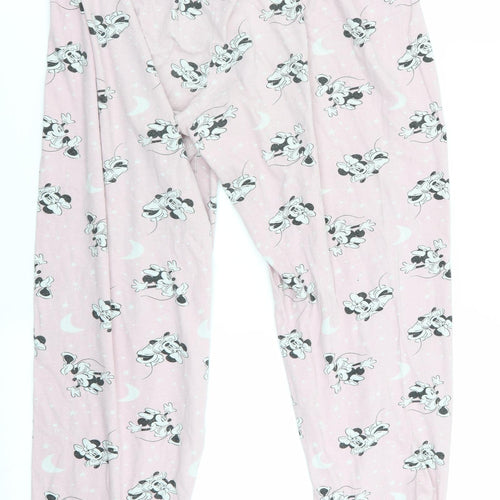 Primark Womens Pink Animal Print   Pyjama Pants Size M  - Minnie Mouse Print