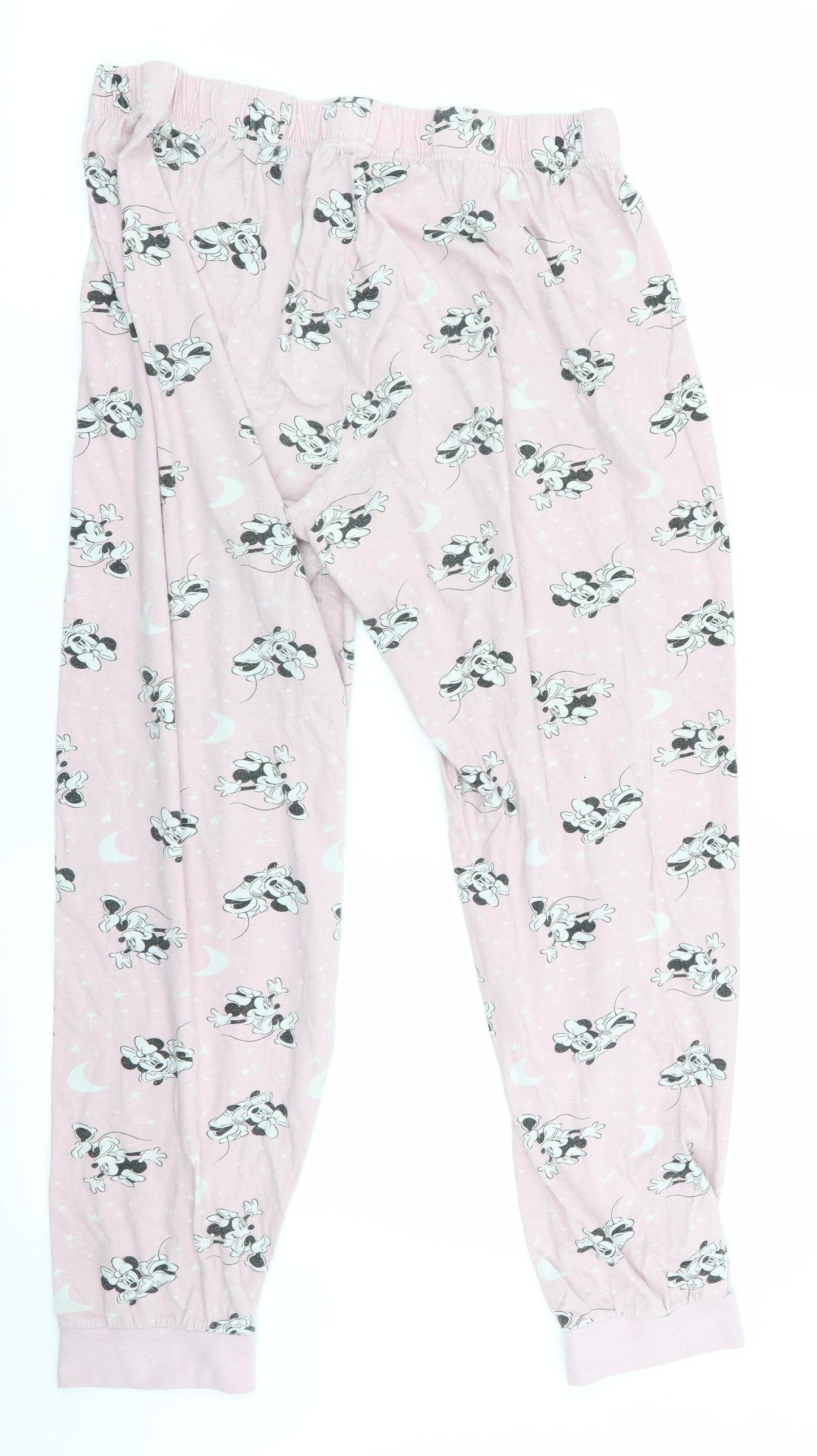 Primark Womens Pink Animal Print   Pyjama Pants Size M  - Minnie Mouse Print