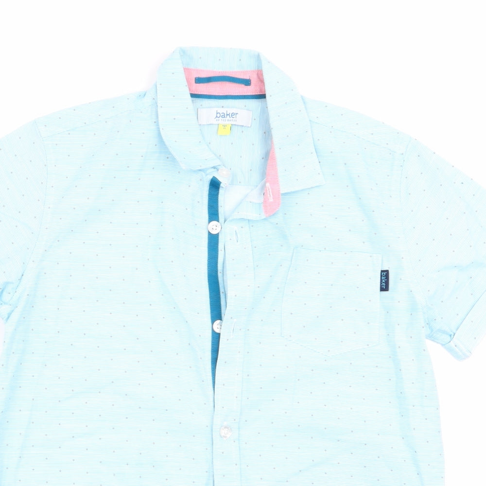 Ted Baker Boys Blue Polka Dot  Basic Button-Up Size 11 Years