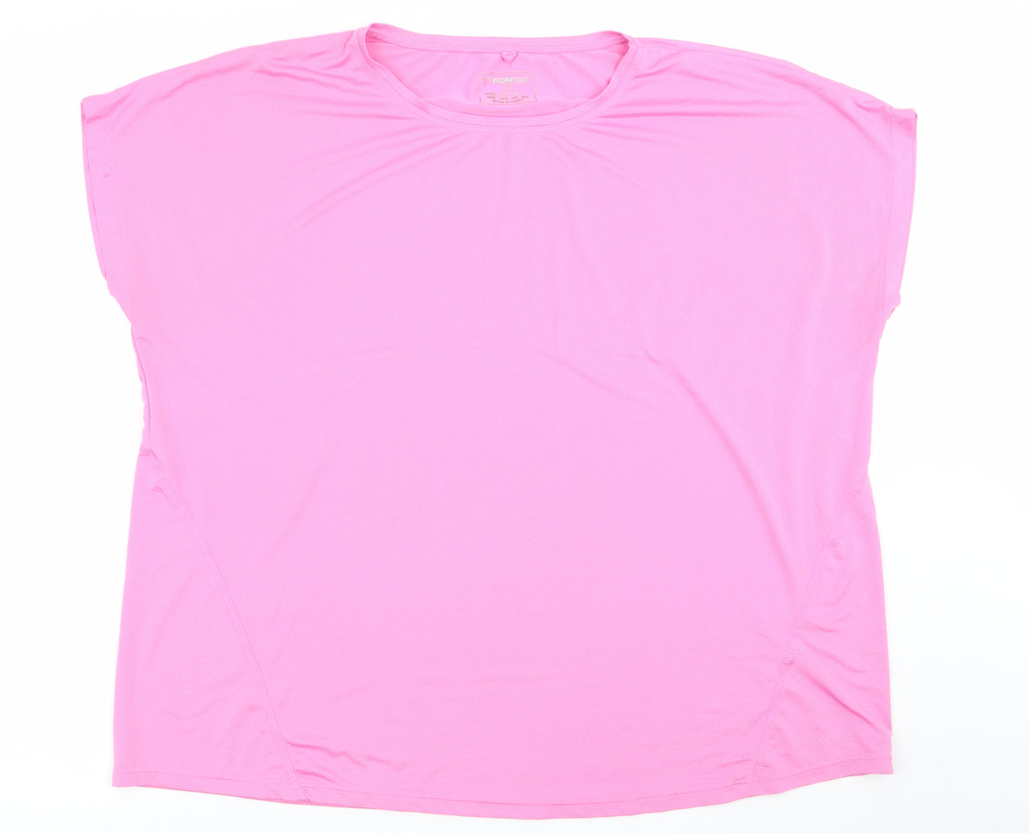 Workout Womens Pink   Basic T-Shirt Size 18